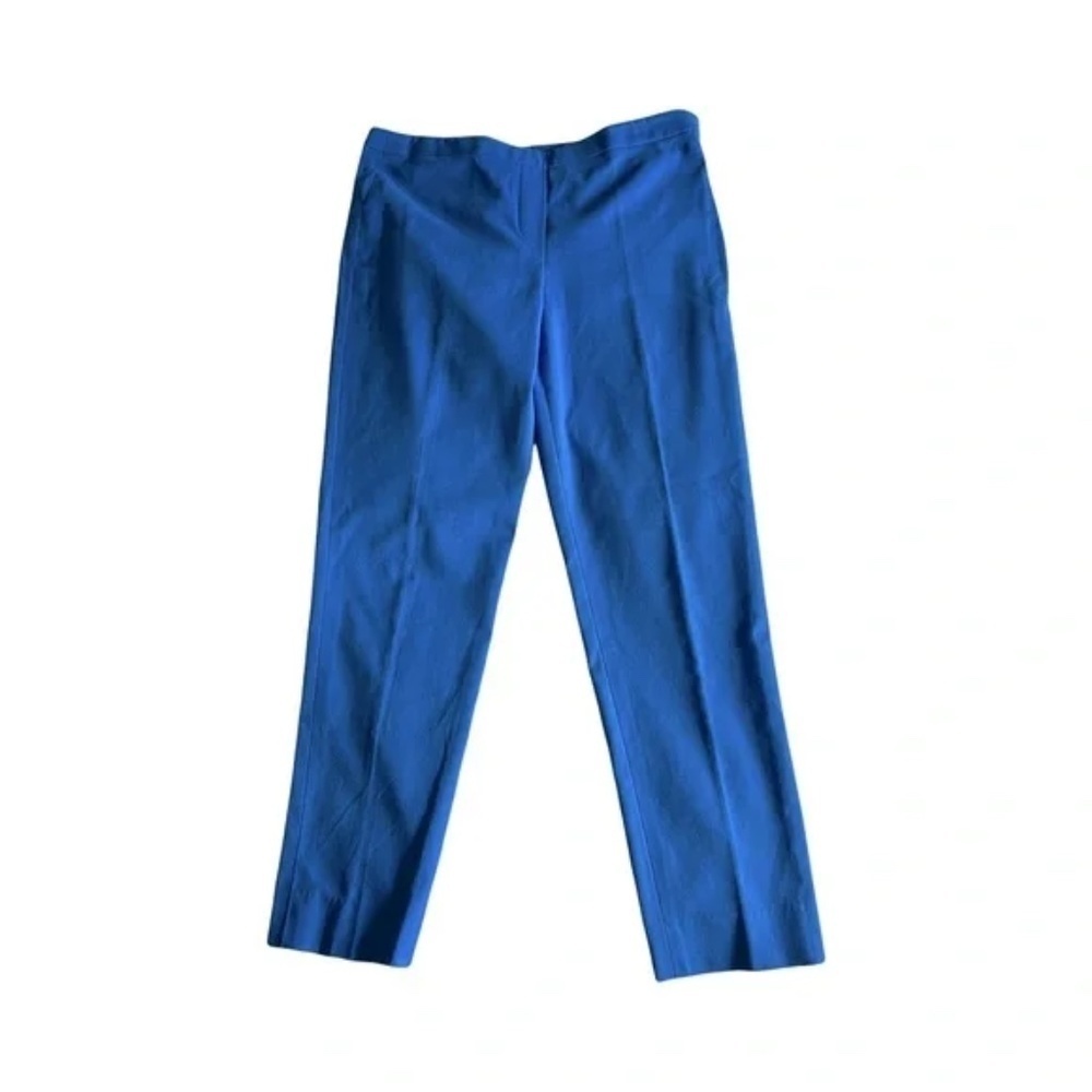 Carlisle | Blue Linda Side Zip Cotton Twill Ankle Pants, Size 10